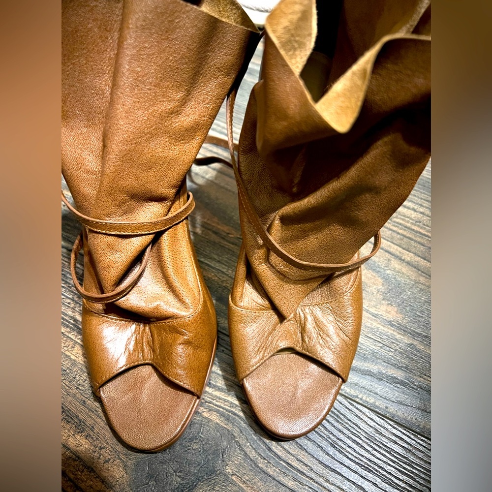 Open toe booties